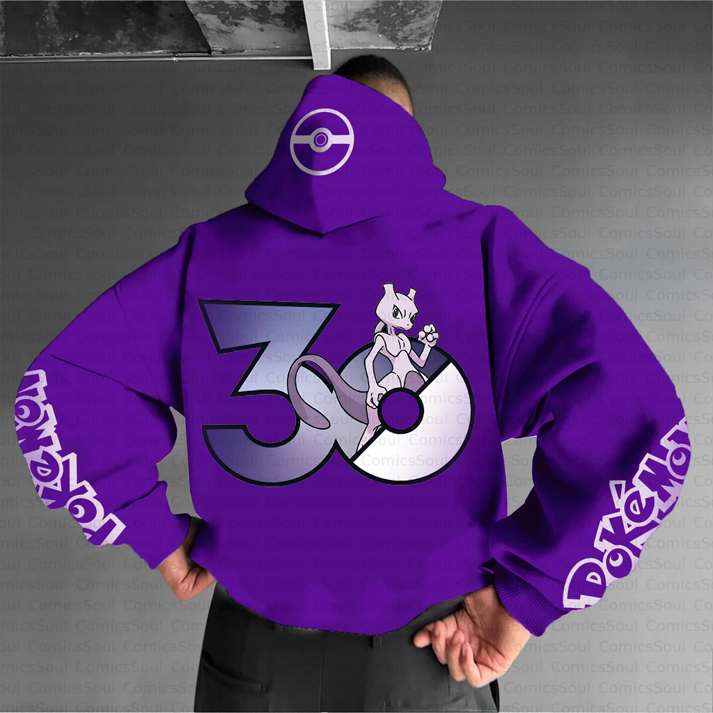 PKM-Unisex Anime Inspired Vintage Plush Hoodie