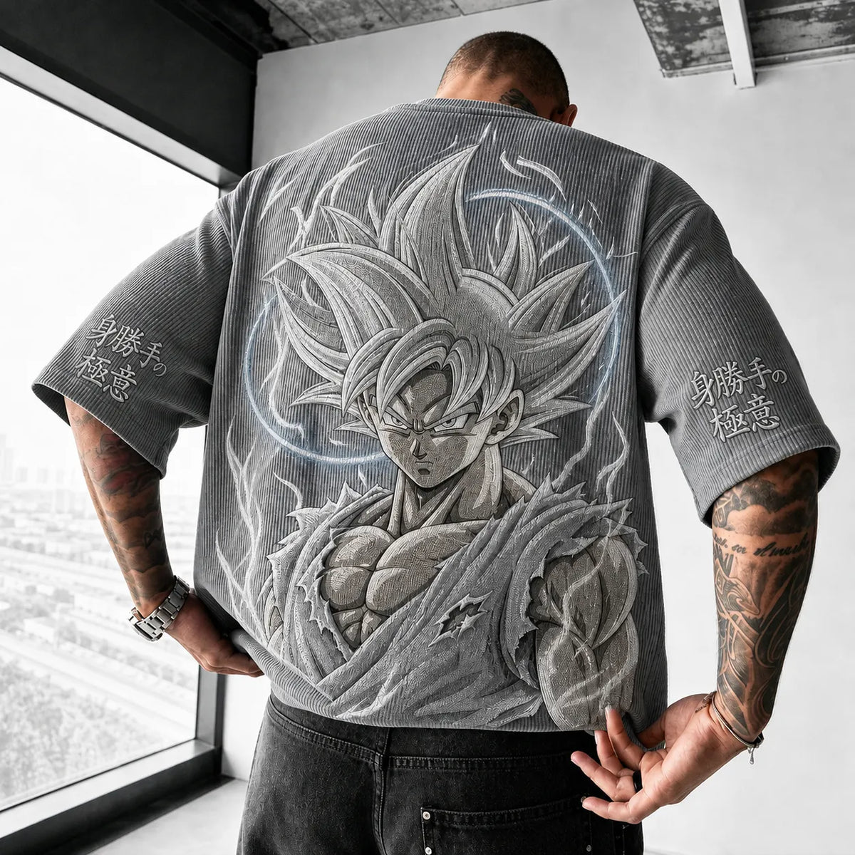 Dragon Ball Unisex Short-Sleeve Corduroy T-Shirt With Anime Print