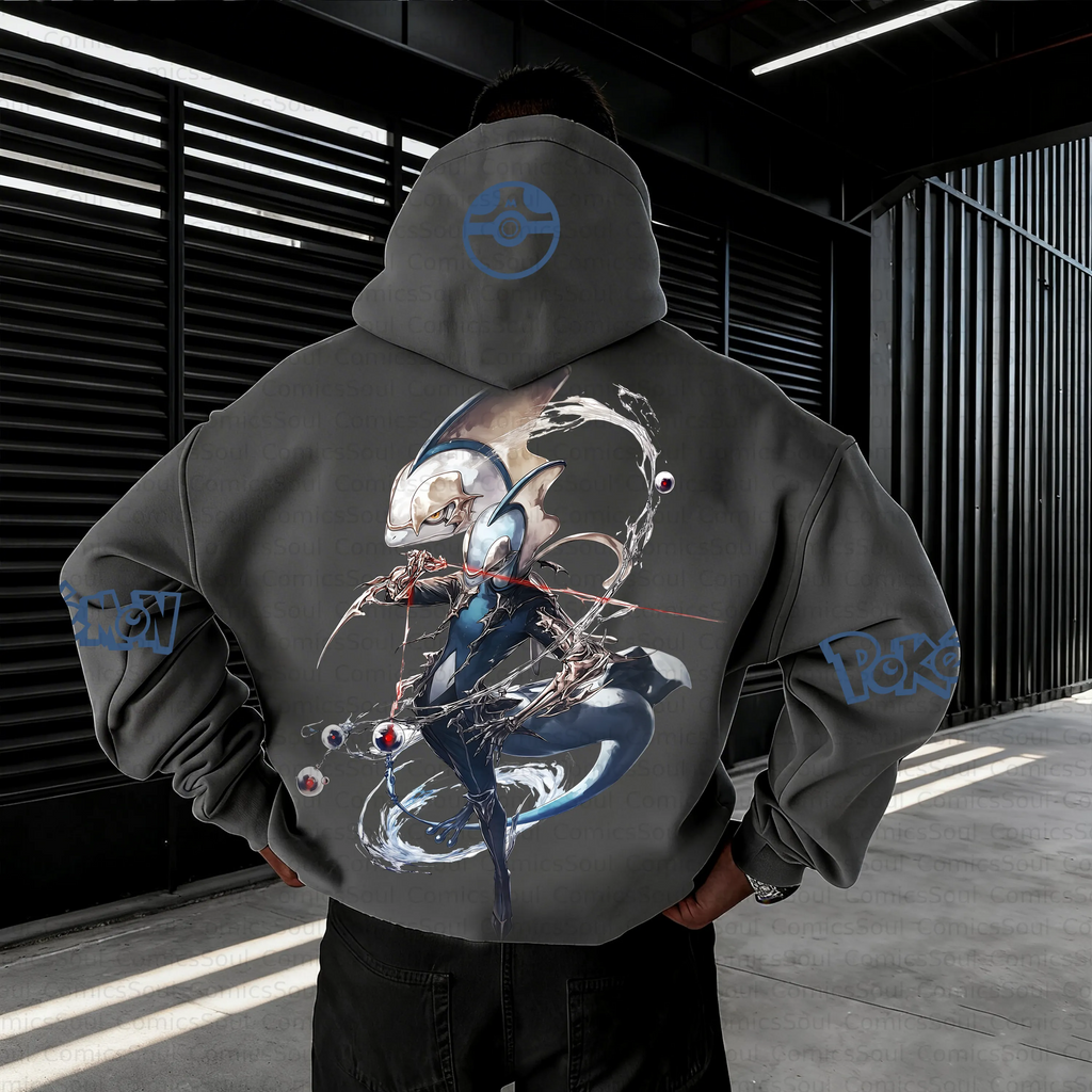 PKM-Unisex Anime Inspired Vintage Plush Hoodie