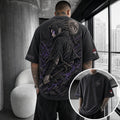NINDO Unisex Anime-Style Retro Corduroy Oversized T-Shirt