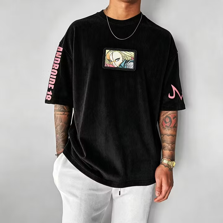 Dragon Ball Android 18 Anime Vintage Corduroy T-Shirt