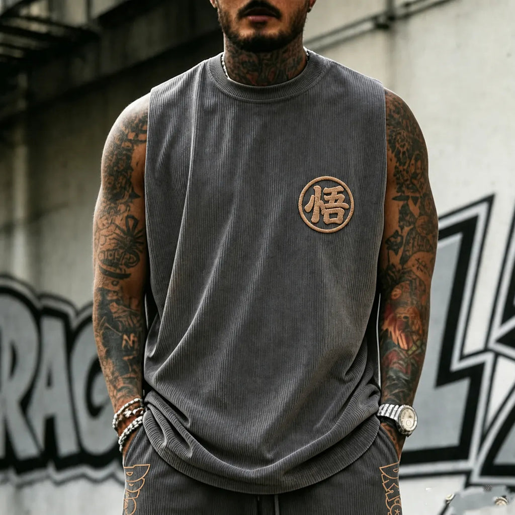 Dragon Ball Unisex Anime-Style Retro Corduroy Tank Top