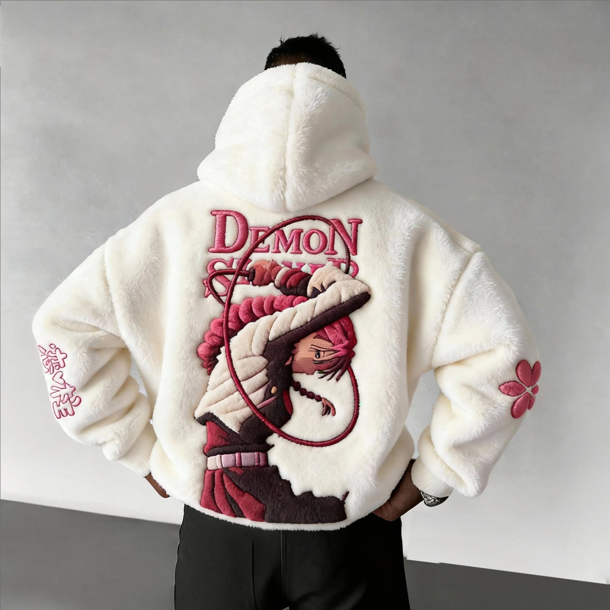 KNY Color-blocked Corduroy Hooded Sweatshirt