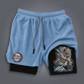 KNY Unisex Double-layer Shorts With Anime Print
