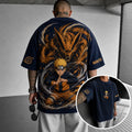 NINDO Unisex Anime-Style Retro Corduroy Oversized T-Shirt
