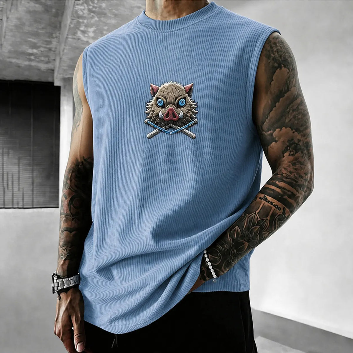 KNY Unisex Anime-print Tank Top