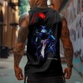 SL-Oversized Anime Print Gym Tank Top
