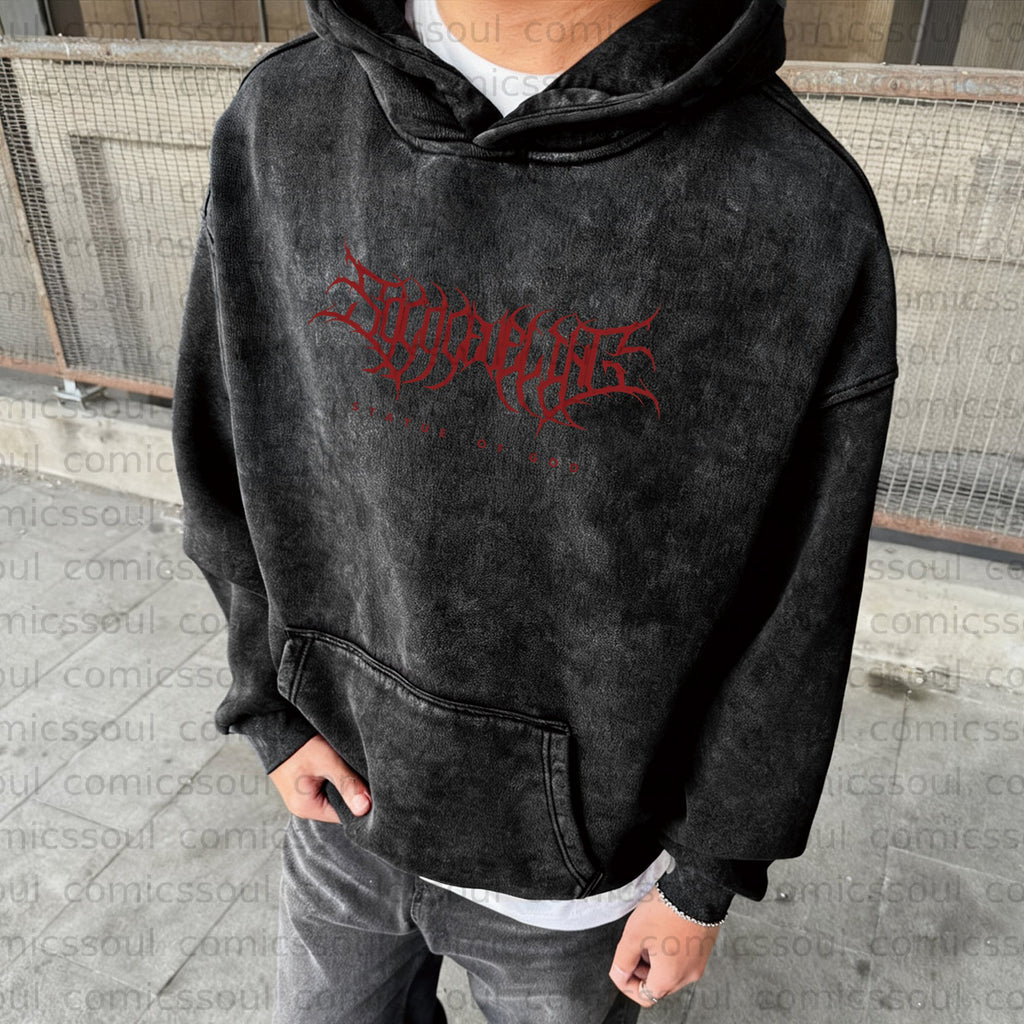 SL-Unisex  Anime Graphic Water wash Streetwear Vintage Hoodie