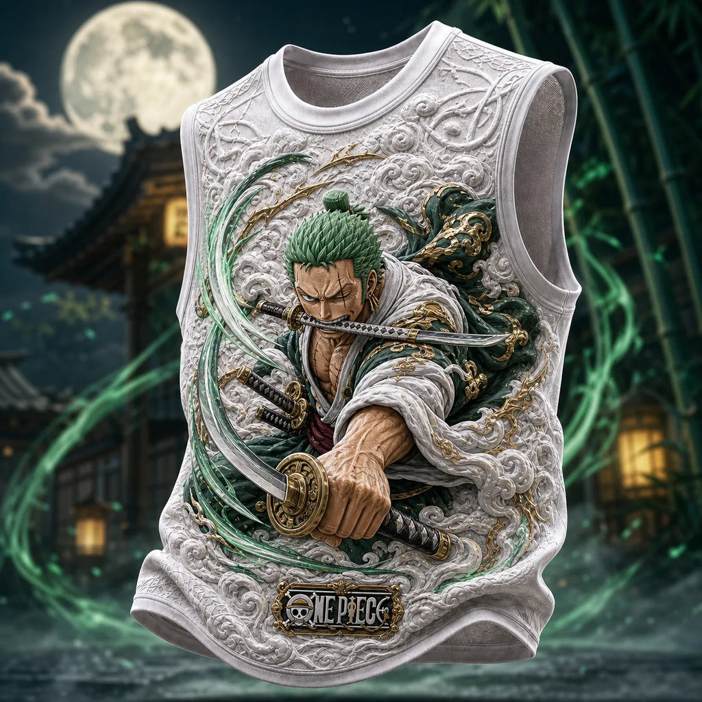 One Piece Pirate Crew Graphic Crew-Neck Tank Top