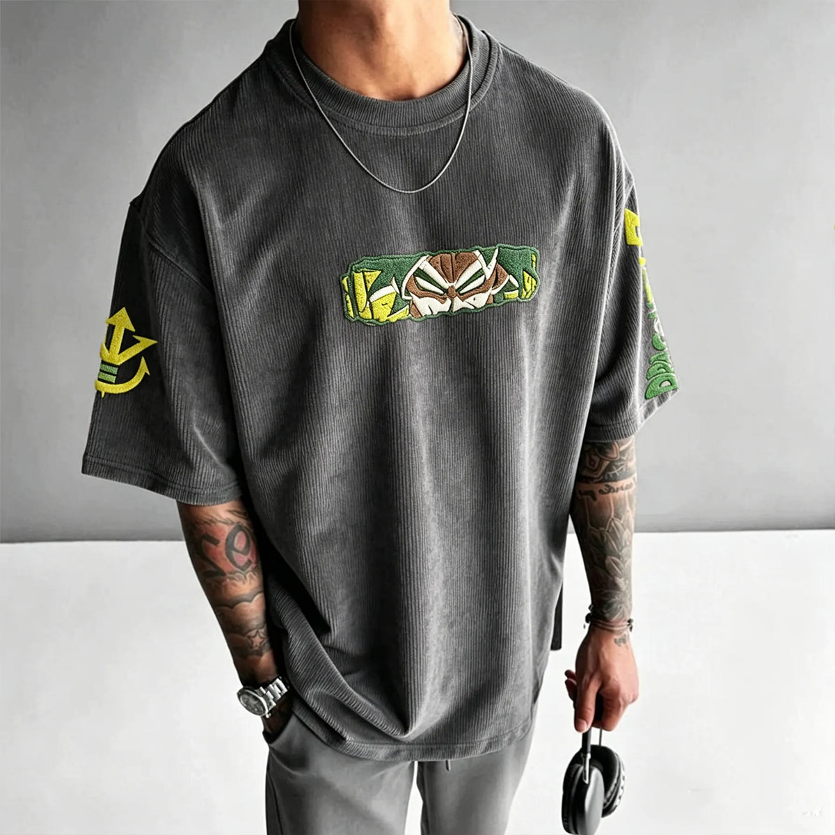 Dragon Ball Unisex Anime Inspired Vintage Corduroy T-Shirt