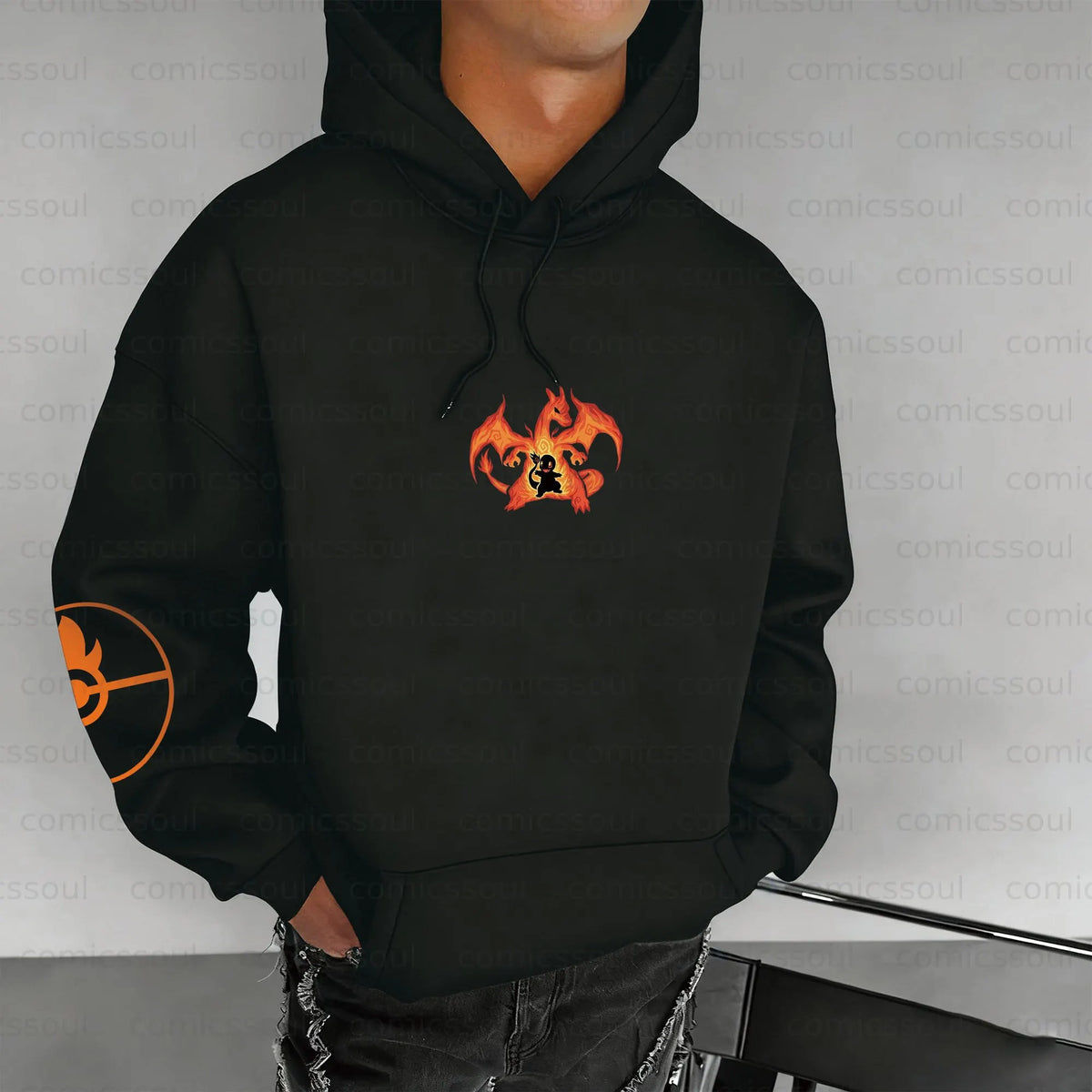 PKM-Unisex Anime Graphic Streetwear Vintage Plush Hoodie