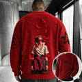 NINDO Unisex Retro Corduroy Sweatshirt In Anime Style