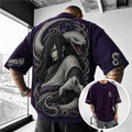 NINDO Unisex Anime-Style Retro Corduroy Oversized T-Shirt