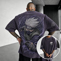 NINDO Unisex Anime-Style Retro Corduroy Oversized T-Shirt