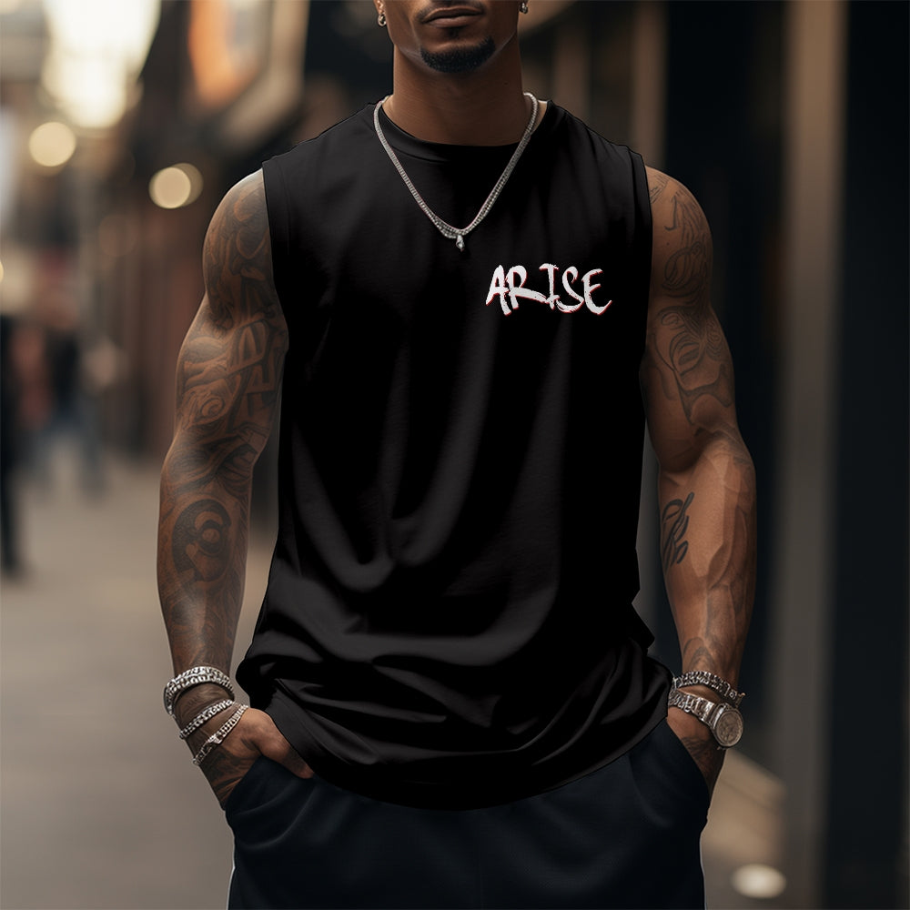 SL-Oversized Anime Print Gym Tank Top
