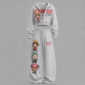 One Piece-Short zip-up sweatshirt set