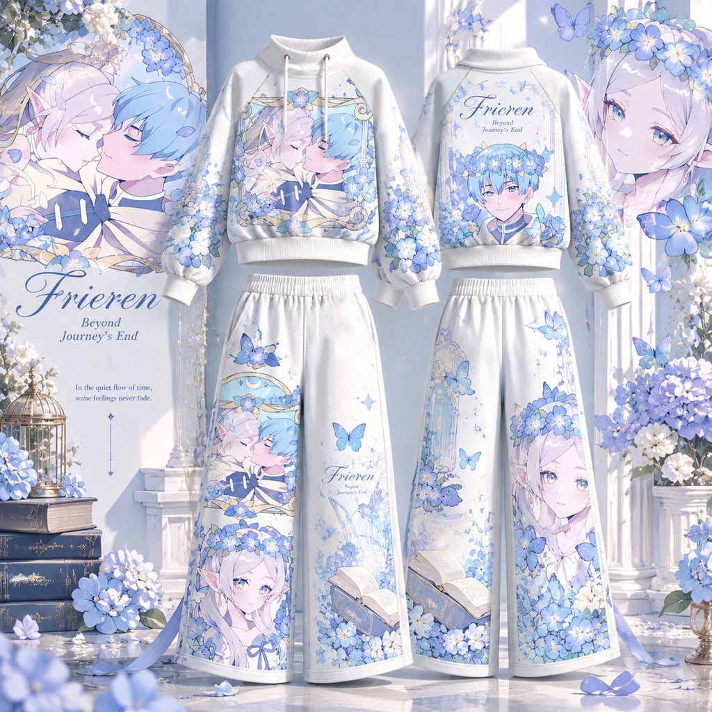 Frieren: Beyond Journey's End vintage hoodie and shorts set