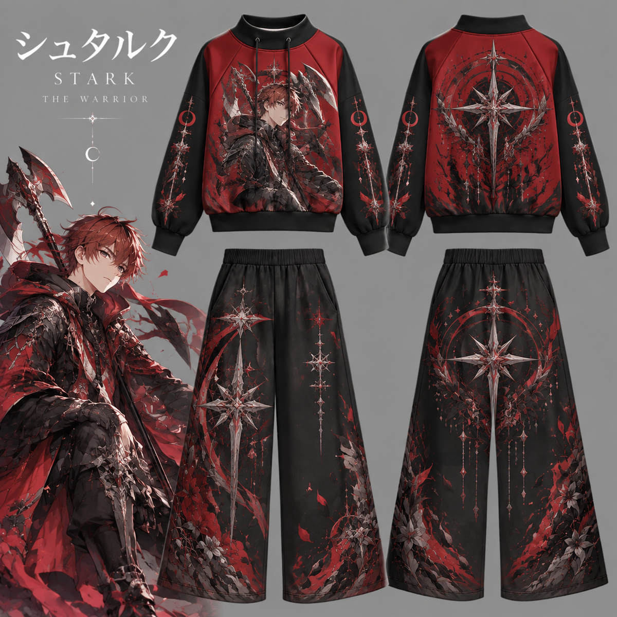 frieren vintage hoodie and shorts set