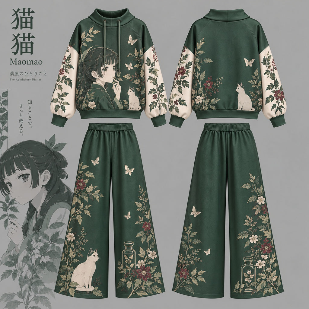 The Apothecary Maomao   Diaries vintage hoodie and shorts set