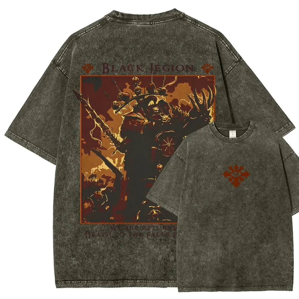 Vintage Casual Washed T-Shirt 丨WH40K