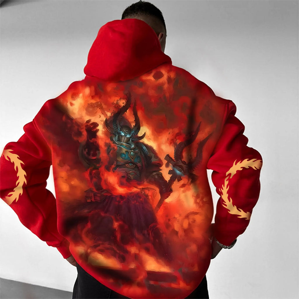 Unisex Anime Graphic Streetwear Vintage Plush Hoodie | WH40K