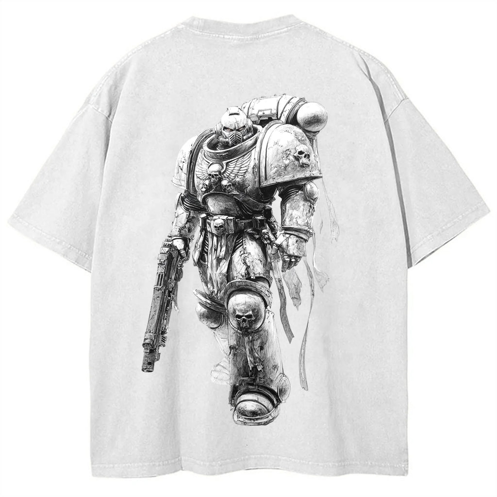 Vintage 3D Direct Inkjet Printed Washed Unisex T-Shirt| WH40K Game