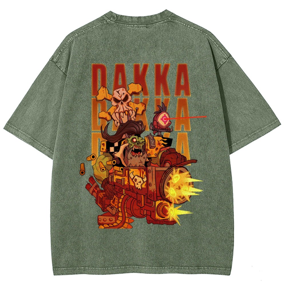 Dakka Vintage Casual Washed T-Shirt 丨WH40K