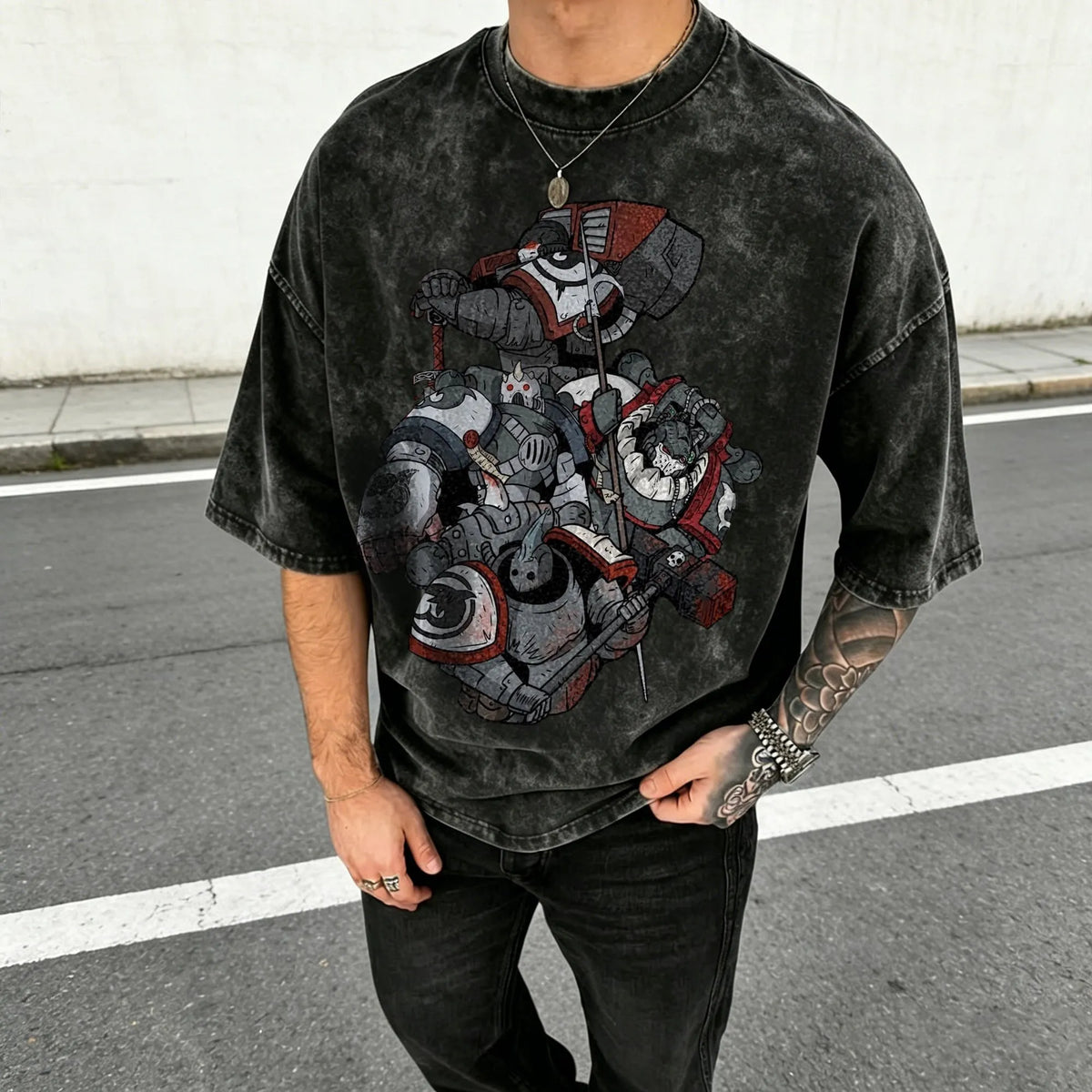WH40K-Unisex Anime Inspired Vintage Washed T-Shirt