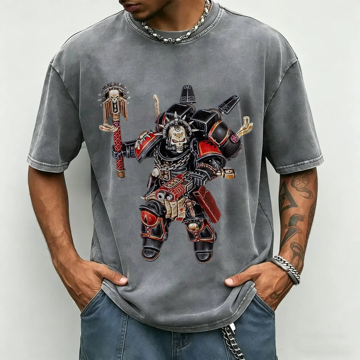 WH40K-Unisex Anime Inspired Vintage Washed T-Shirt