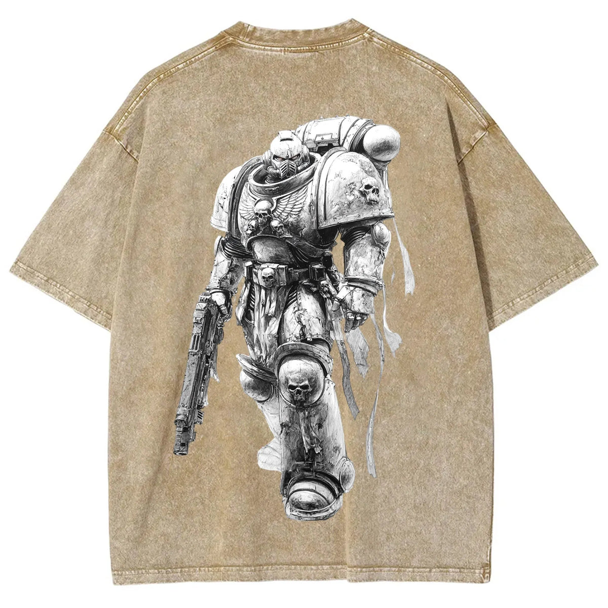 Vintage 3D Direct Inkjet Printed Washed Unisex T-Shirt| WH40K Game