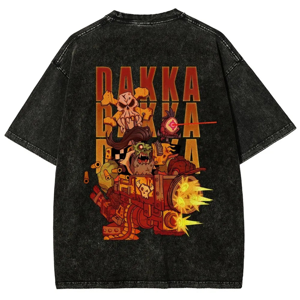 Dakka Vintage Casual Washed T-Shirt 丨WH40K