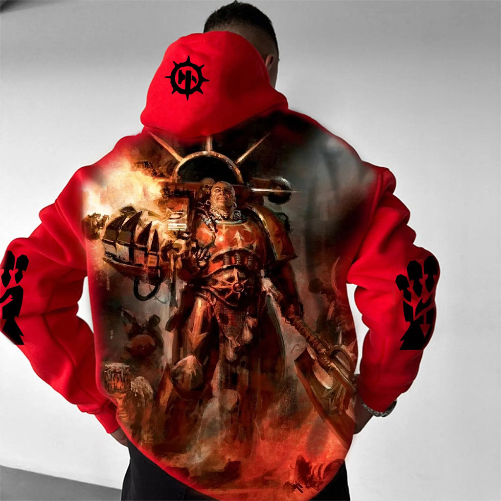 Unisex Anime Graphic Streetwear Vintage Plush Hoodie | WH40K