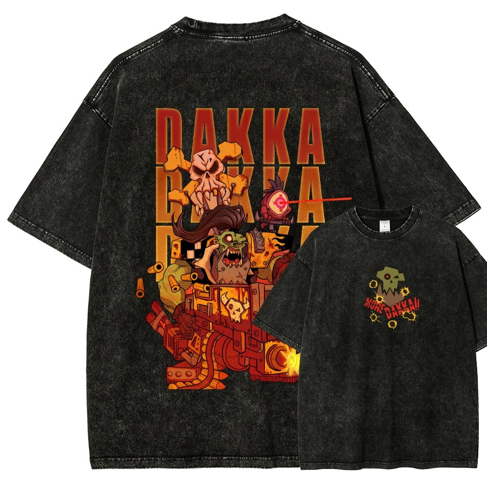 Dakka Vintage Casual Washed T-Shirt 丨WH40K