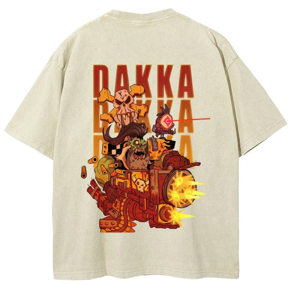 Dakka Vintage Casual Washed T-Shirt 丨WH40K