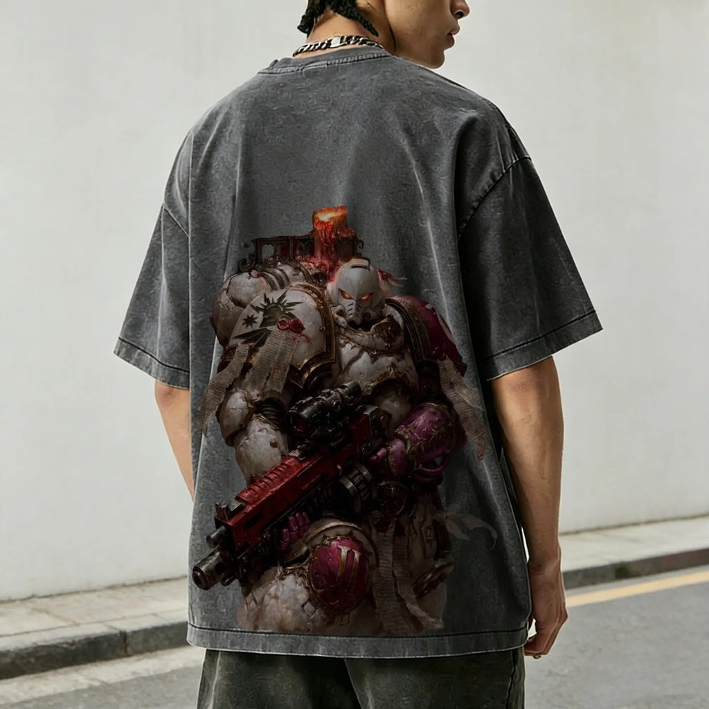 WH40K-Unisex Anime Inspired Vintage Washed T-Shirt