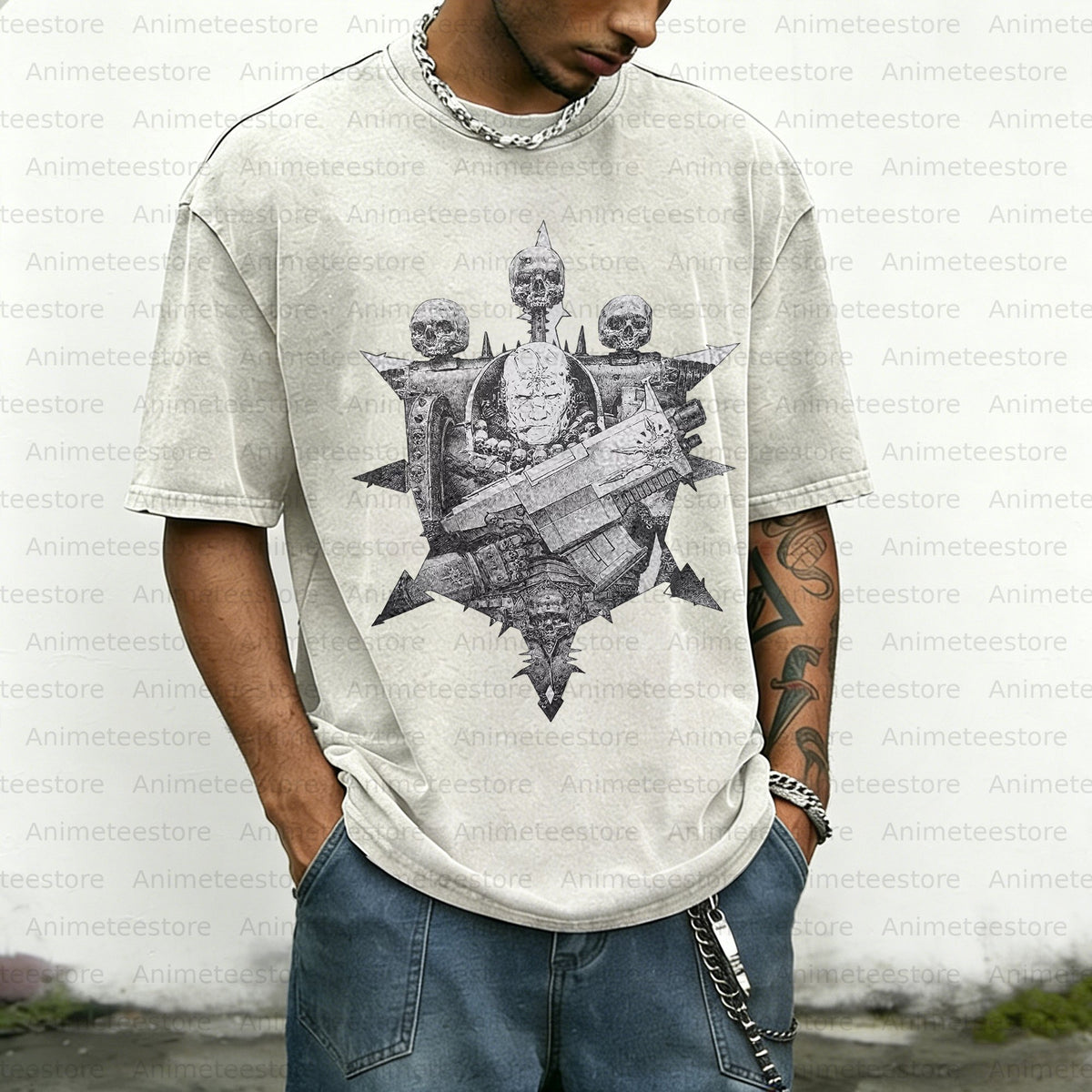 WH40K-Unisex Anime Inspired Vintage Washed T-Shirt