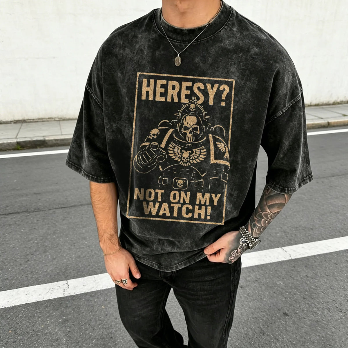 WH40K-Unisex Anime Inspired Vintage Washed T-Shirt