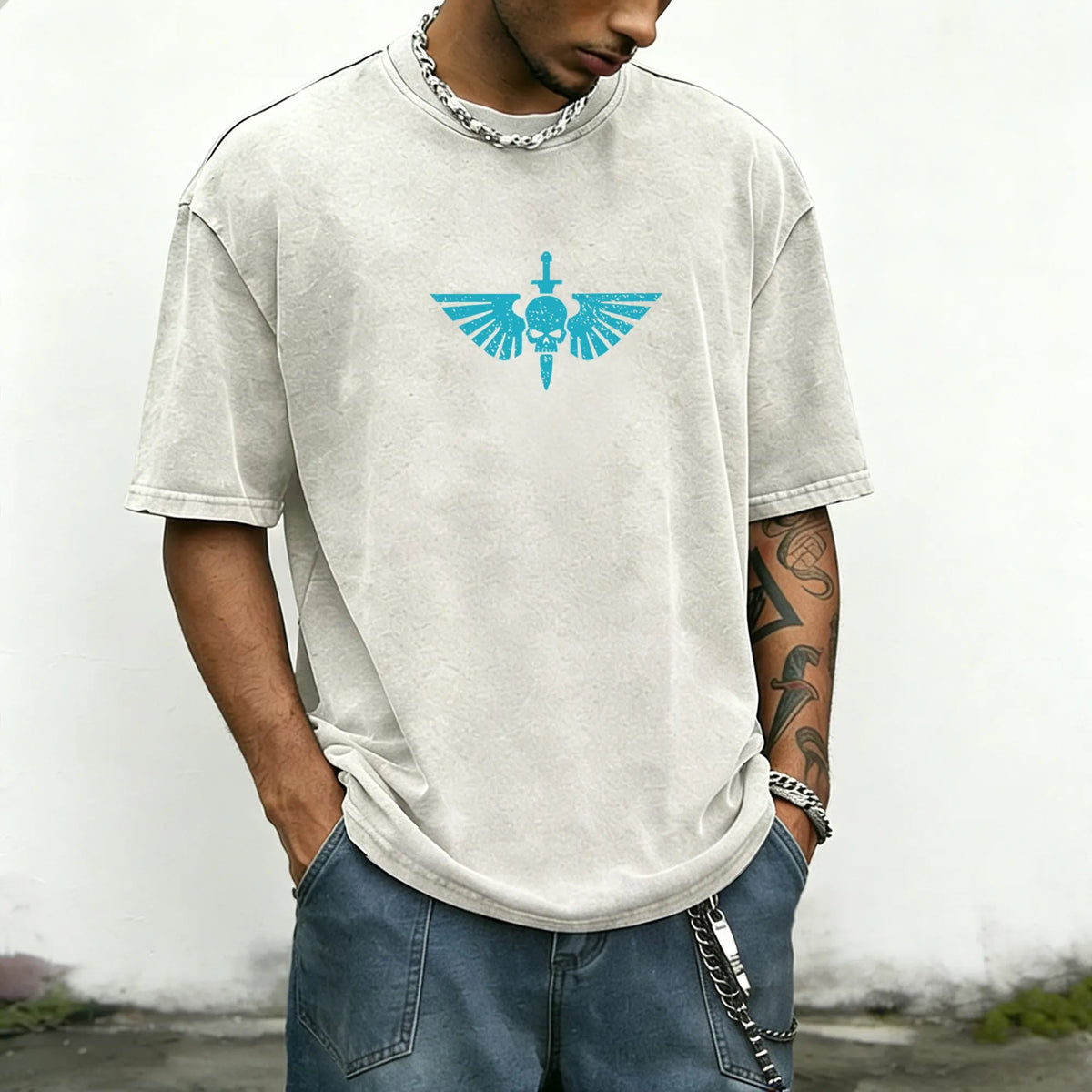 WH40K-Unisex Anime Inspired Vintage Washed T-Shirt