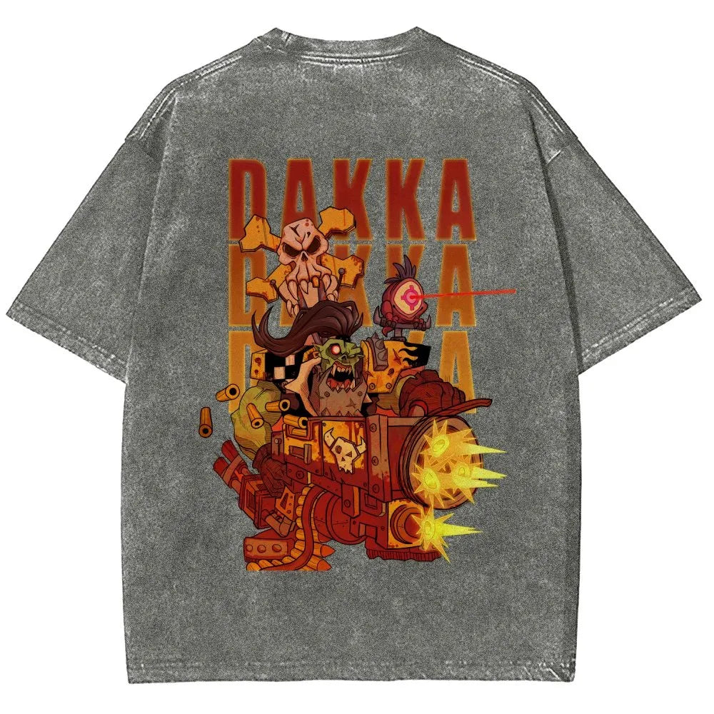 Dakka Vintage Casual Washed T-Shirt 丨WH40K