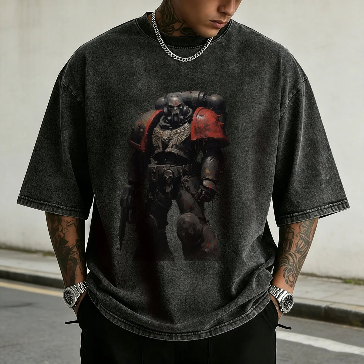 WH40K-Unisex Anime Inspired Vintage Washed T-Shirt