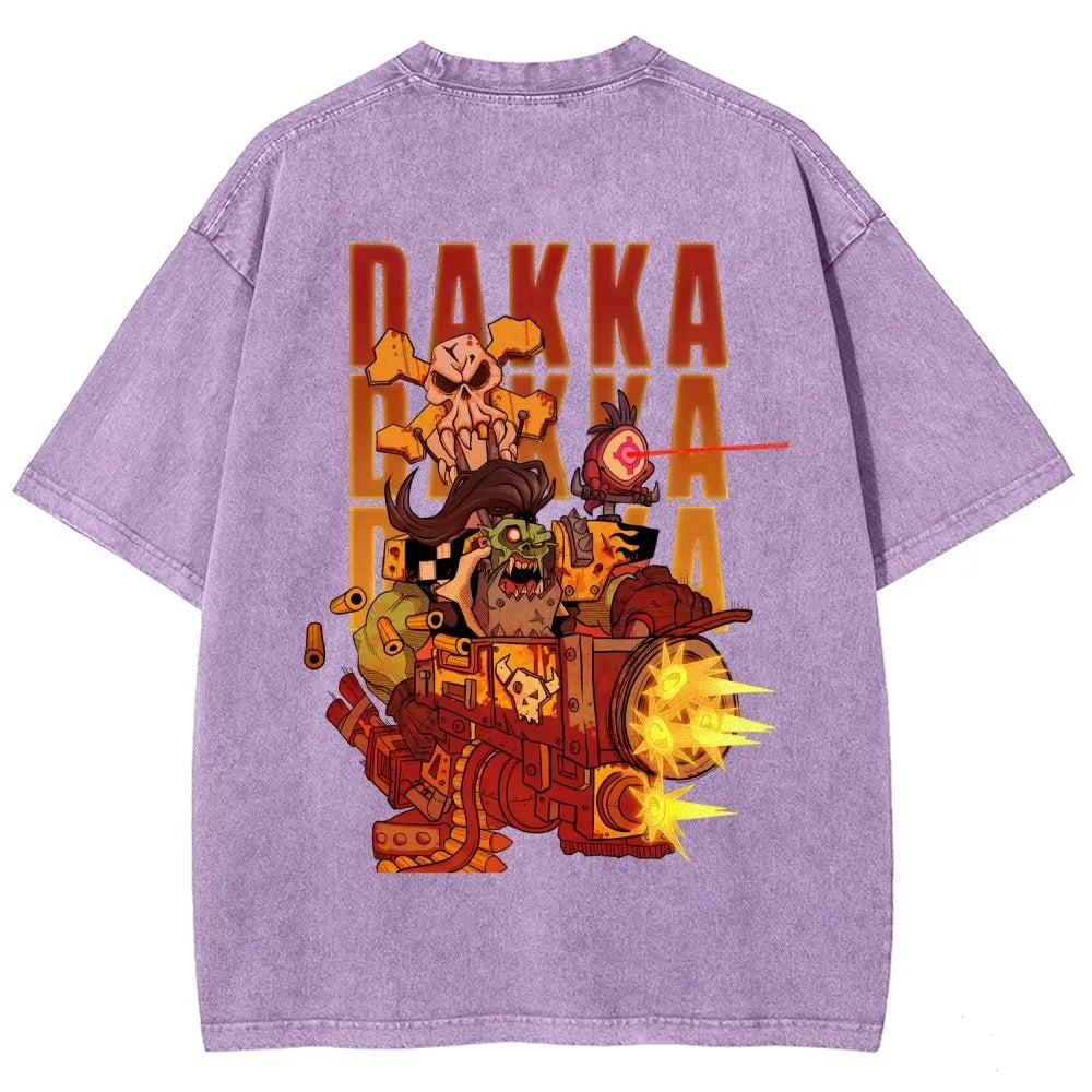 Dakka Vintage Casual Washed T-Shirt 丨WH40K
