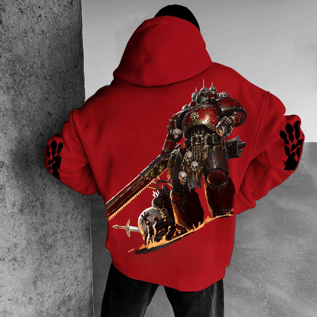 Unisex Anime Graphic Streetwear Vintage Plush Hoodie | WH40K