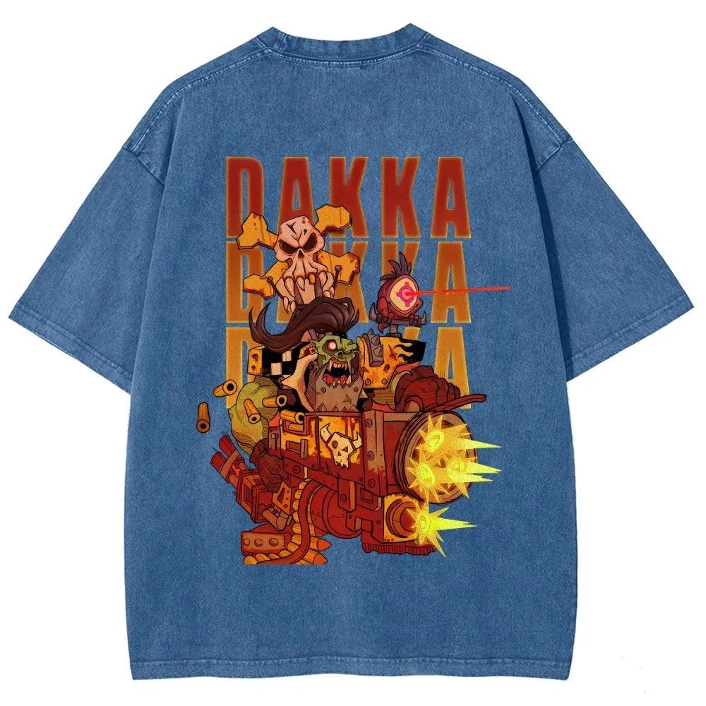 Dakka Vintage Casual Washed T-Shirt 丨WH40K