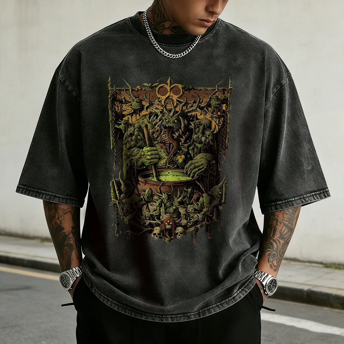 WH40K-Unisex Anime Inspired Vintage Washed T-Shirt