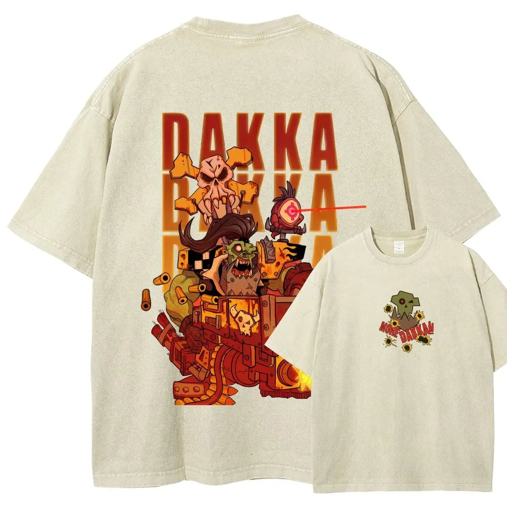 Dakka Vintage Casual Washed T-Shirt 丨WH40K
