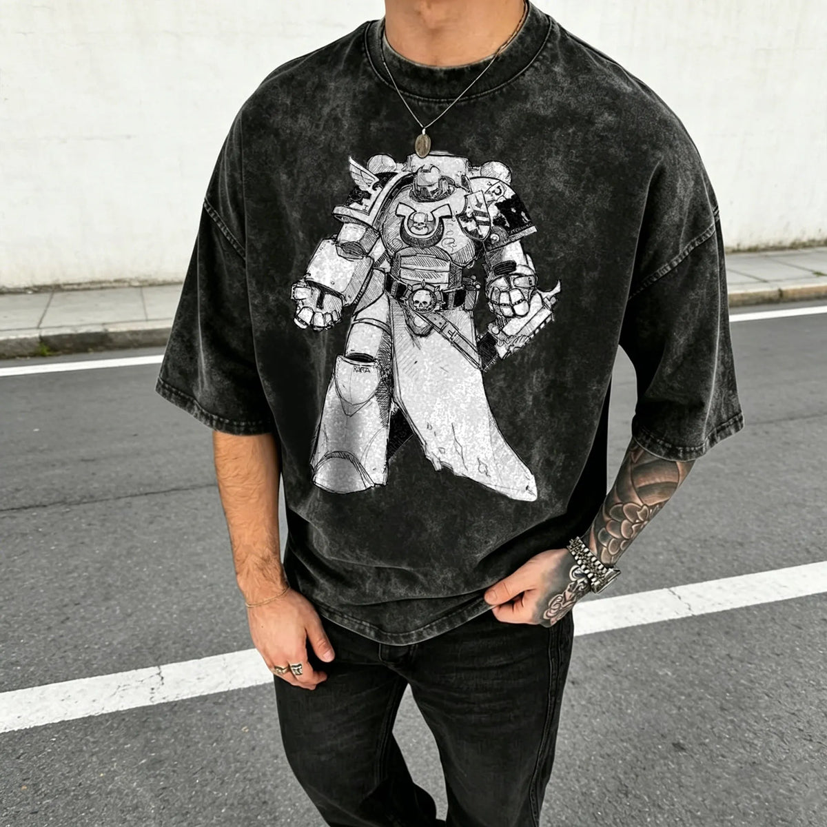 WH40K-Unisex Anime Inspired Vintage Washed T-Shirt