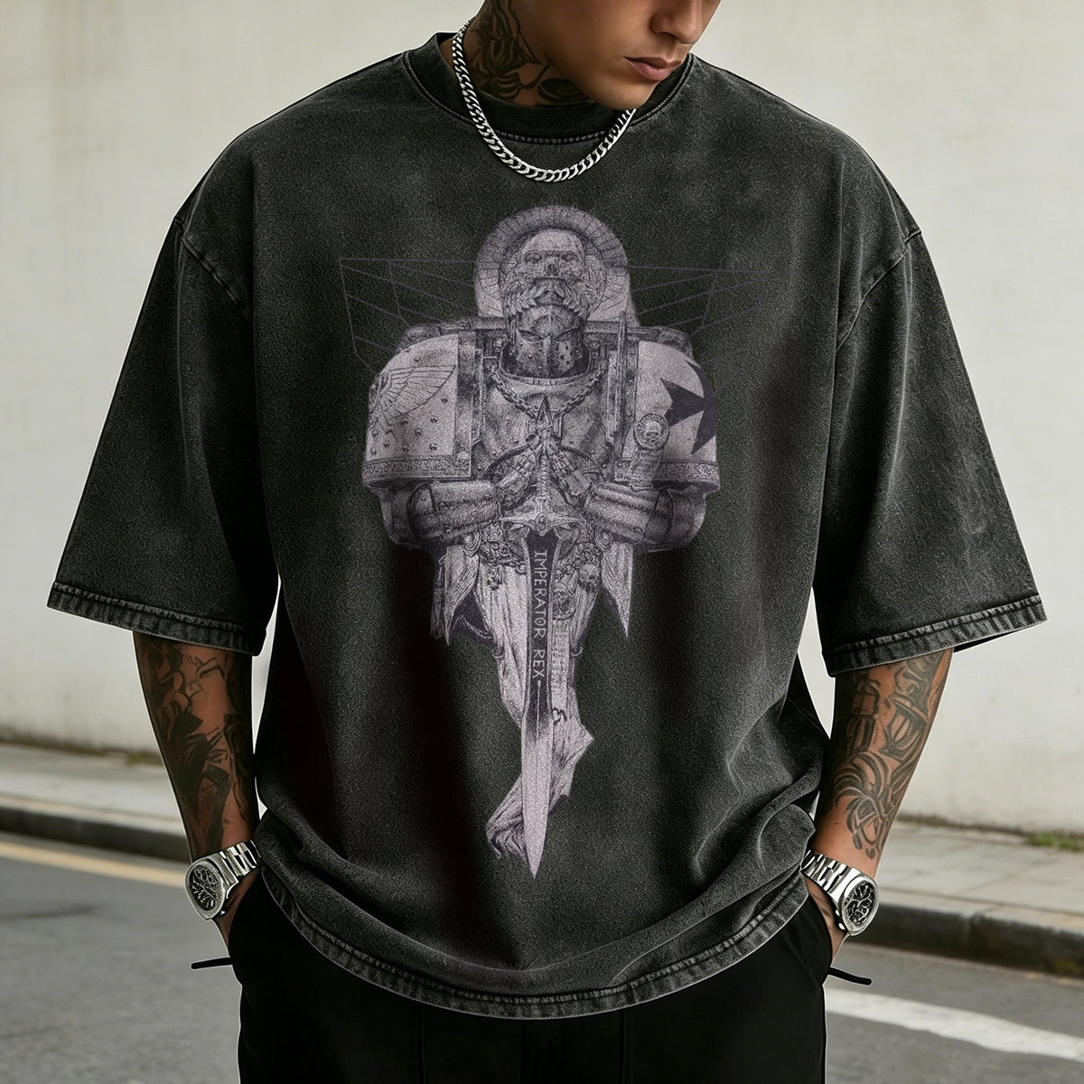 WH40K-Unisex Anime Inspired Vintage Washed T-Shirt