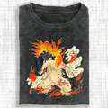 PKM-Unisex Anime Inspired Vintage Washed T-Shirt