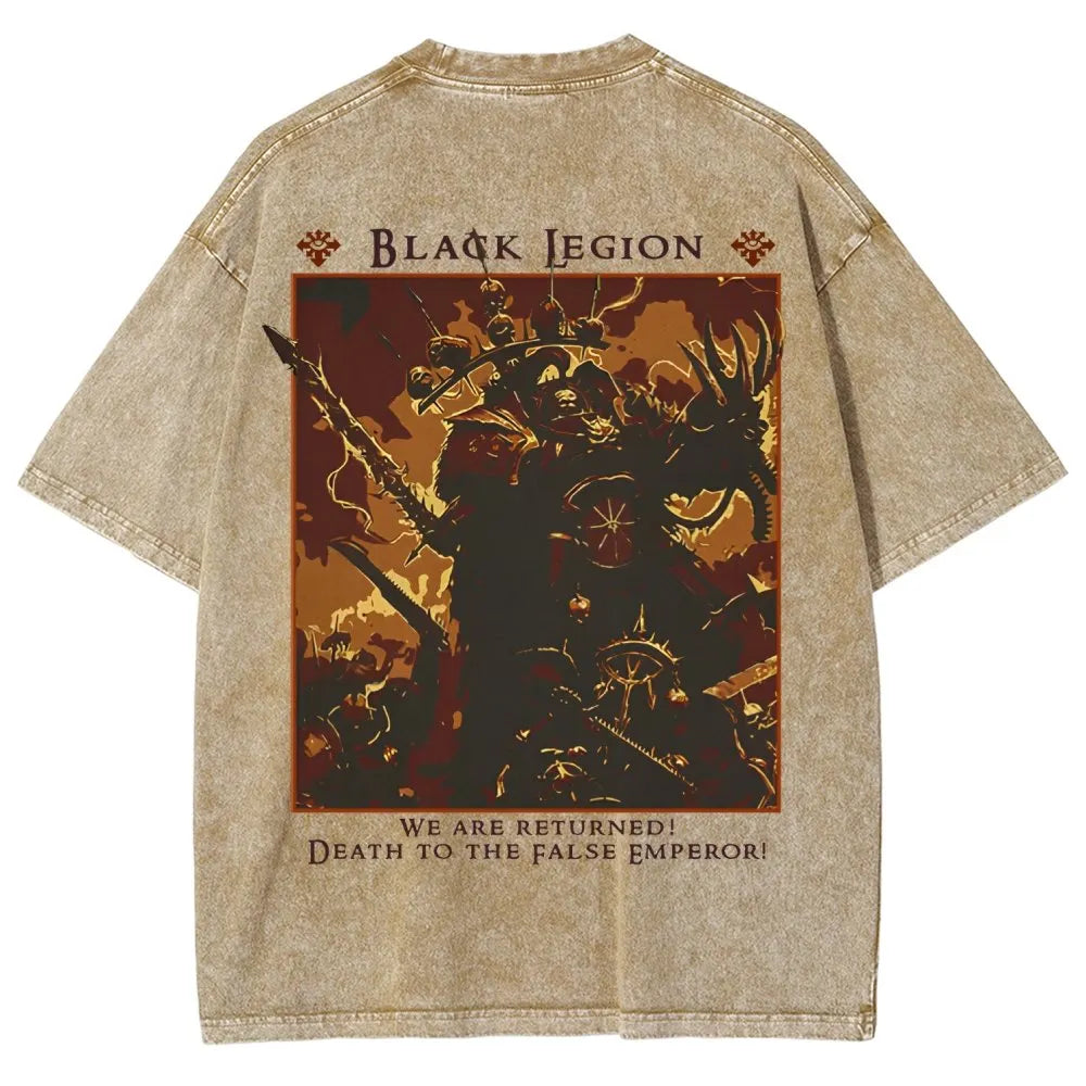 Vintage Casual Washed T-Shirt 丨WH40K