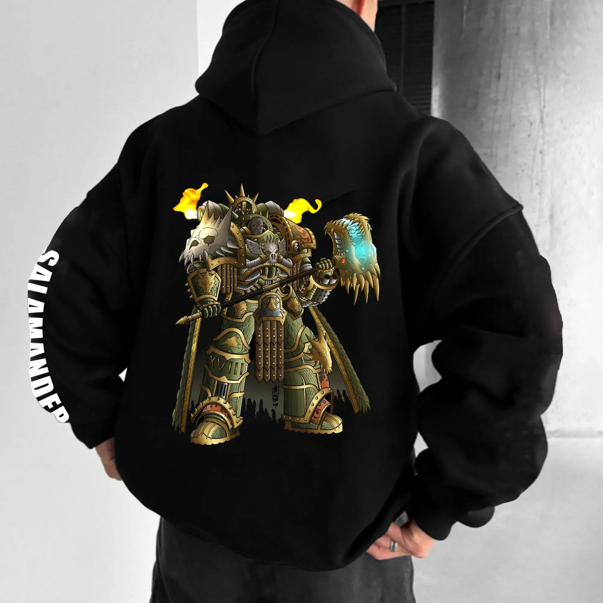 Salamanders-WH40K Game  Streetwear Vintage Plush Hoodie